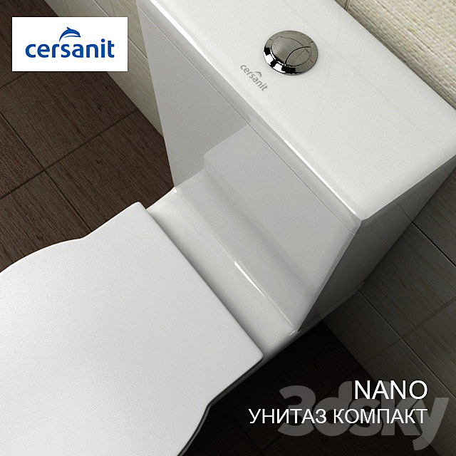 Toilet bowls COMPACT Cersanit NANO 3DS Max Model - thumbnail 2