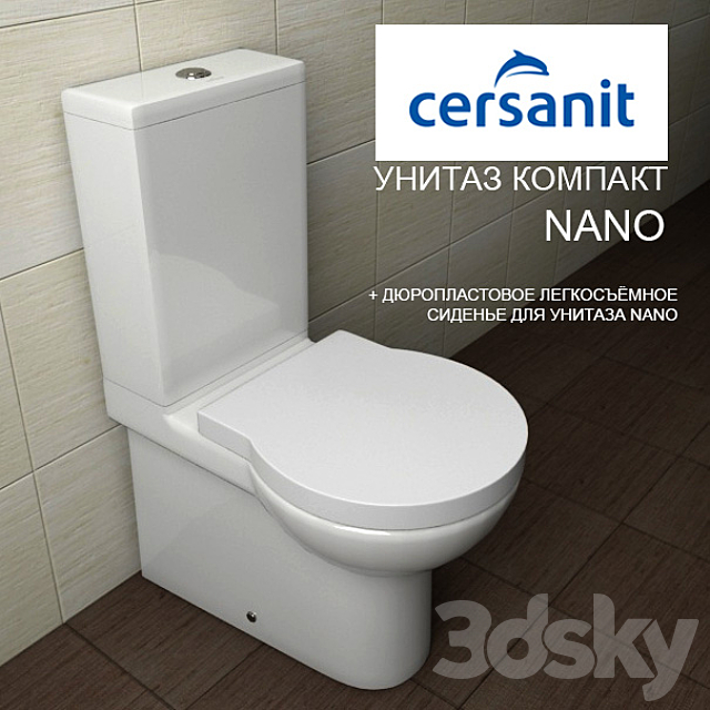 Toilet bowls COMPACT Cersanit NANO 3DS Max Model - thumbnail 3