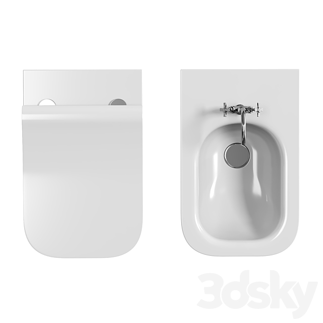 Toilet By GSI ceramica NUBES 3ds Max - thumbnail 2