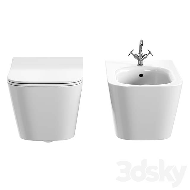 Toilet By GSI ceramica NUBES 3ds Max - thumbnail 3