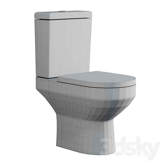 Toilet-compact AM.PM Spirit V2.0 FlashClean with microlift + AM.PM Certificate for 30 days of media service subscription 3ds Max - thumbnail 3