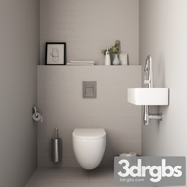 Toilet Set 01 3dsmax Download - thumbnail 1