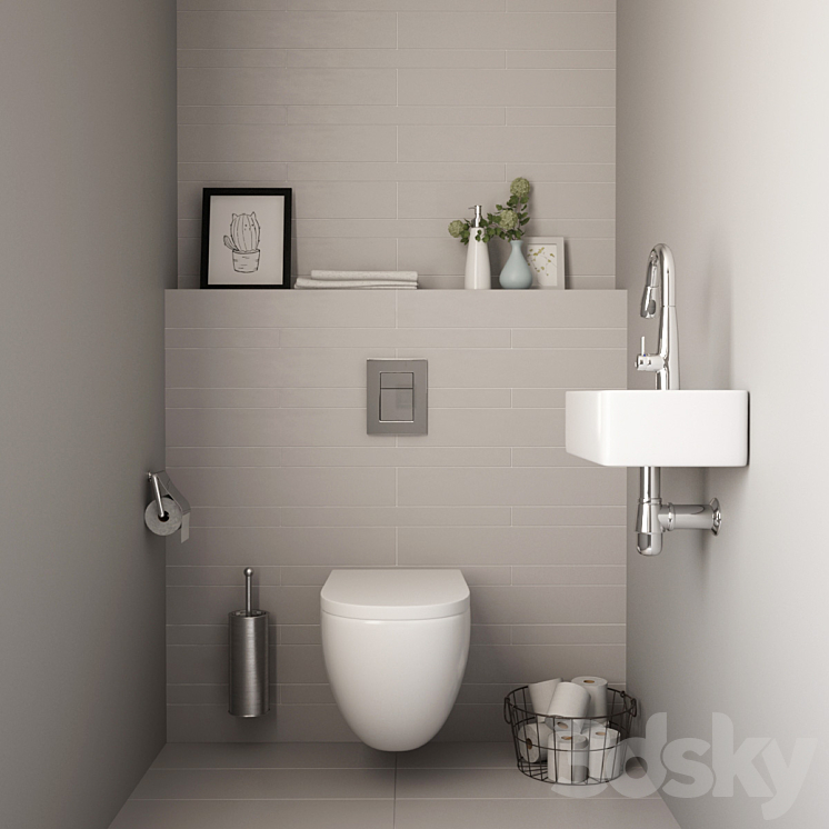 Toilet Set_01 3DS Max - thumbnail 1