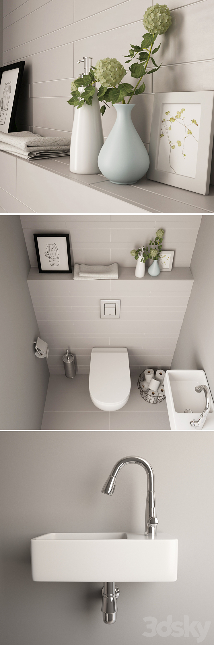 Toilet Set_01 3DS Max - thumbnail 2