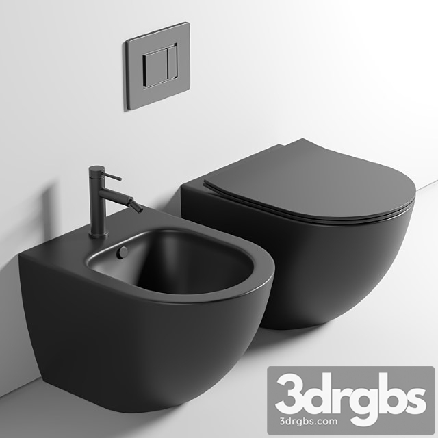 Toilet wall mounted ceramica nova metropol cn4002mb rimless - thumbnail 1