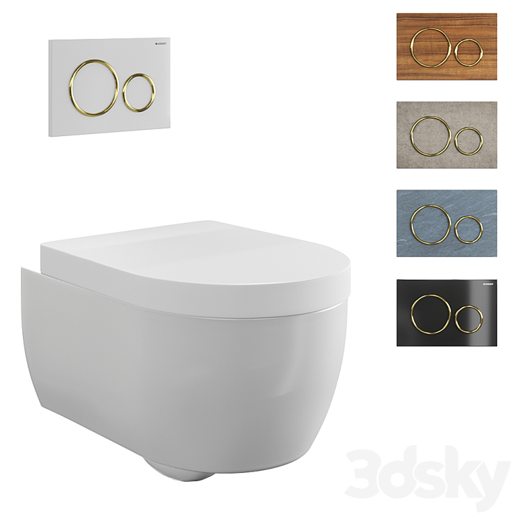 Toilet wall mounted Geberit iCon 3DS Max Model - thumbnail 1