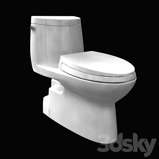 toto Carlyle II One-Piece Toilet 1.28 GPF Elongated Bowl 3ds Max - thumbnail 1