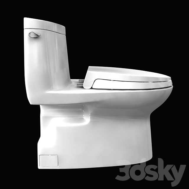 toto Carlyle II One-Piece Toilet 1.28 GPF Elongated Bowl 3ds Max - thumbnail 2