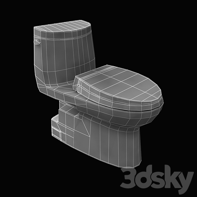 toto Carlyle II One-Piece Toilet 1.28 GPF Elongated Bowl 3ds Max - thumbnail 3