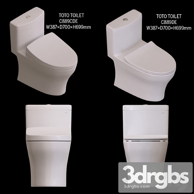 Toto Toilet C889cde C889de 4 3dsmax Download - thumbnail 1