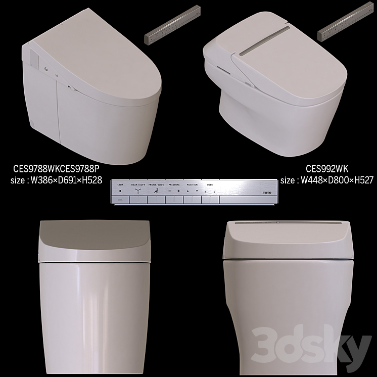 toto toilet CES992WK CES9788WKCES9788P 3DS Max Model - thumbnail 3