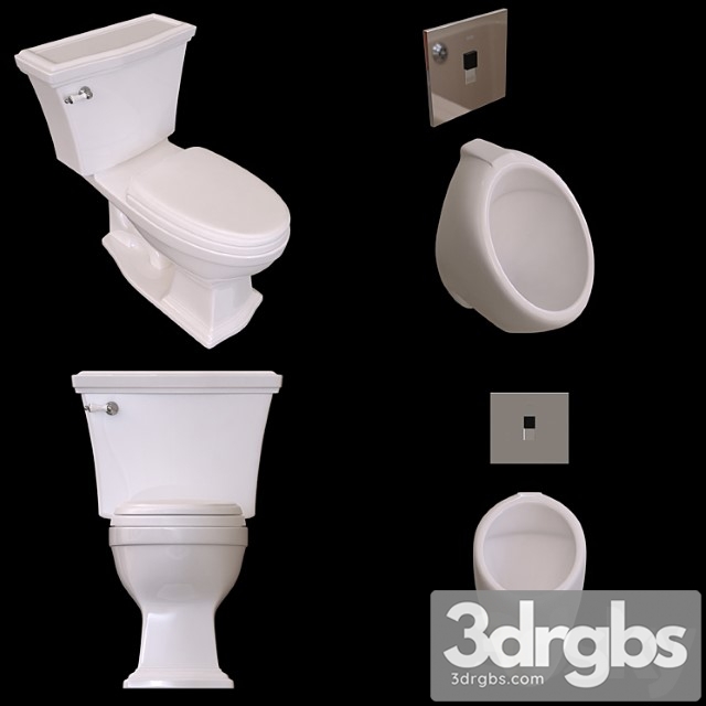 Toto Toilet Male Urinal 3dsmax Download - thumbnail 1