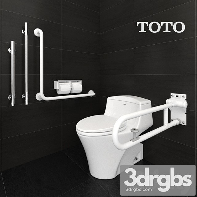 Toto Toilets CW923SGUR and Accessible Equipment 3dsmax Download - thumbnail 1