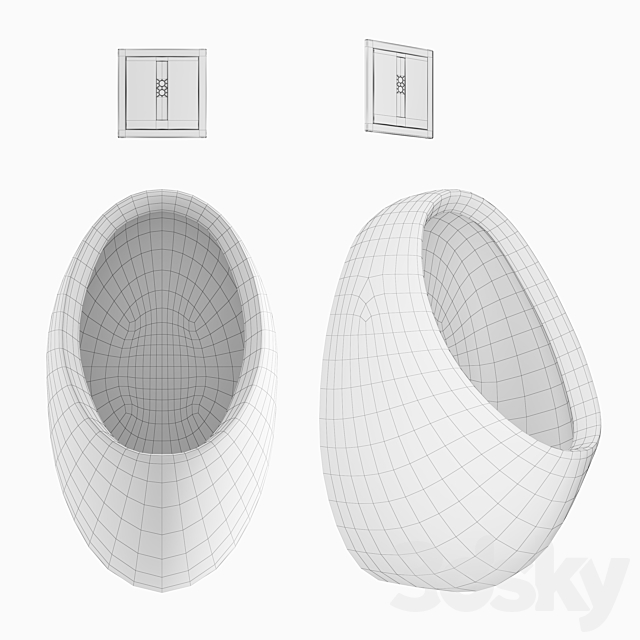 Toto Urinal Uw811 Hj 3ds Max - thumbnail 2