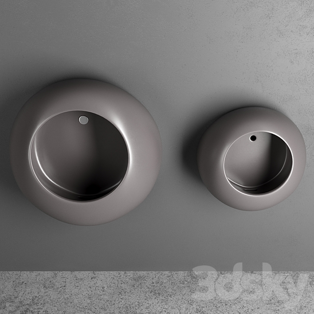 Urinal Ceramica Cielo Unrials ball _ ball mini 3DS Max Model - thumbnail 2