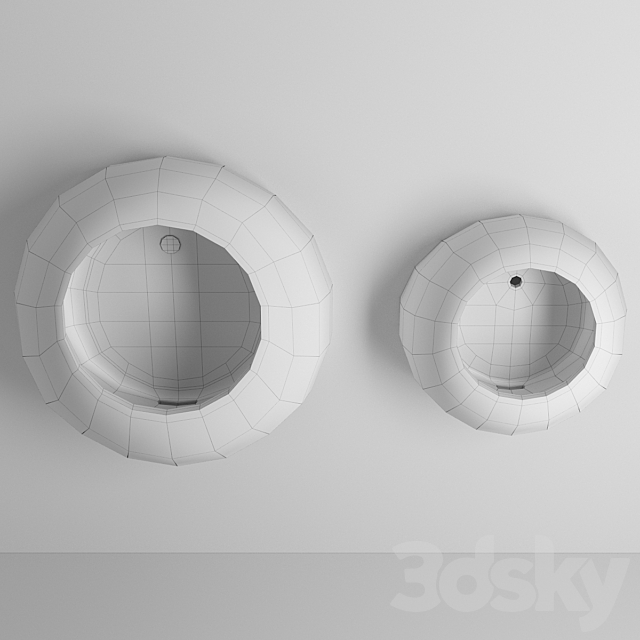 Urinal Ceramica Cielo Unrials ball _ ball mini 3DS Max Model - thumbnail 3