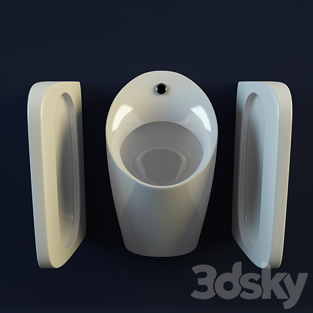 Urinal divider and Jacob Delafon PATIO 3DS Max Model - thumbnail 2