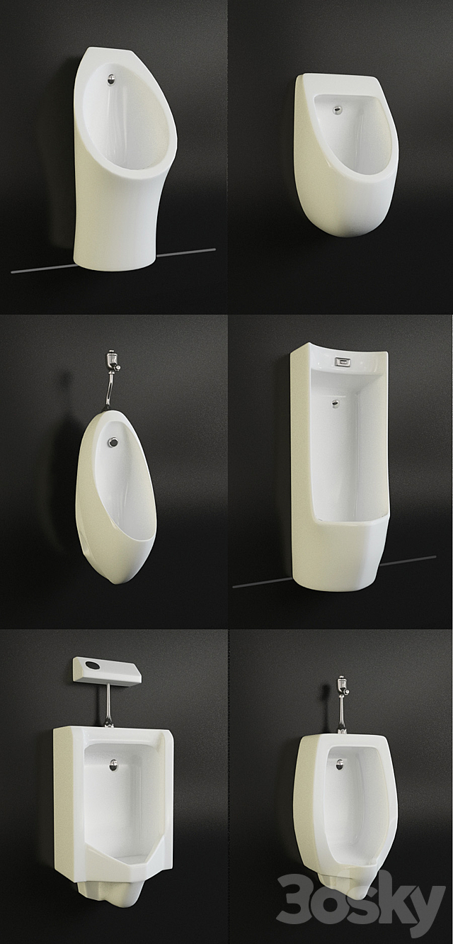 Urinals 3DS Max Model - thumbnail 1