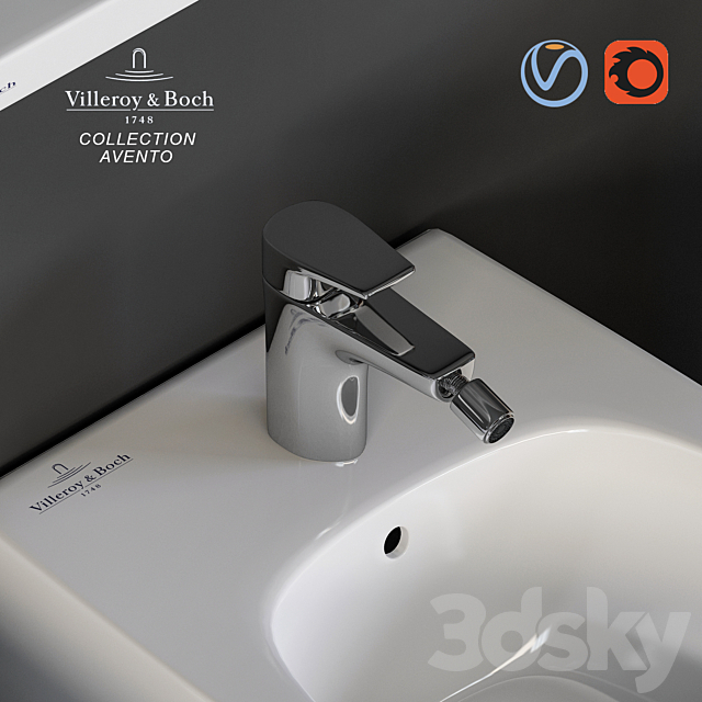 Villeroy & Boch collection Avento toilet bowl bidet 3DS Max Model - thumbnail 3