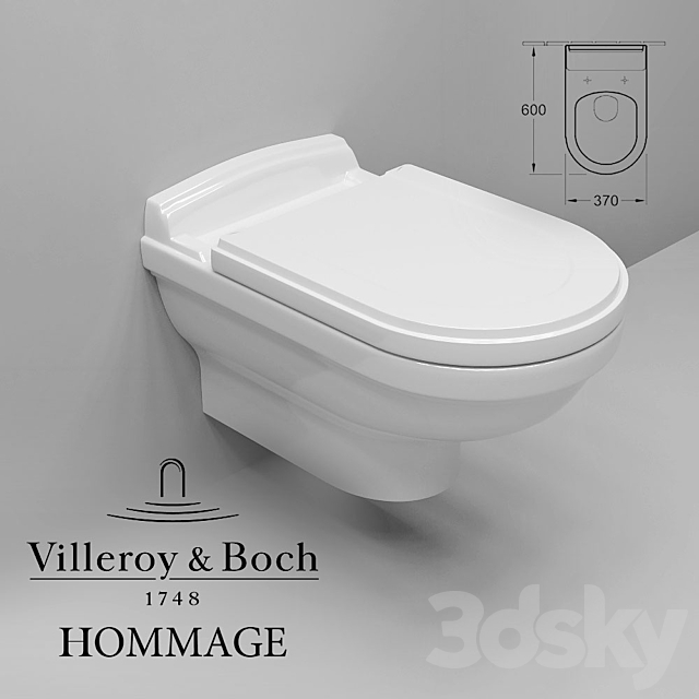 Villeroy & Boch Hommage toilet suspended 3DS Max Model - thumbnail 1