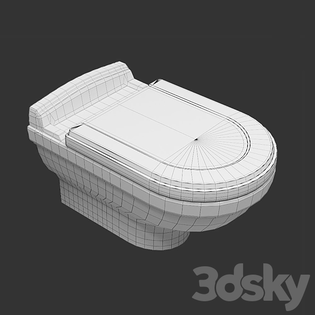 Villeroy & Boch Hommage toilet suspended 3DS Max Model - thumbnail 2