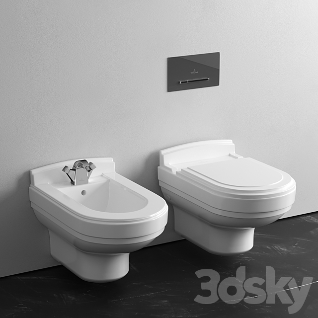 Villeroy & Boch Strada wall-mounted toilet & bidet 3DSMax File - thumbnail 1