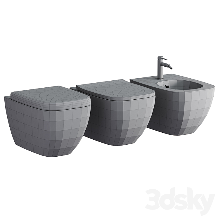 Vitra Shift miska wc wisząca rim-ex bezrantowa 54×36 cm biała 7742B003-0075 3DS Max Model - thumbnail 2