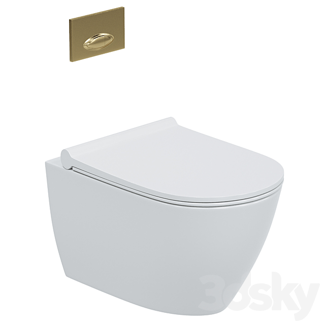 Wall hung toilet bowl BOCCHI Venezia 1295-001-0129 white with microlift 3ds Max - thumbnail 2