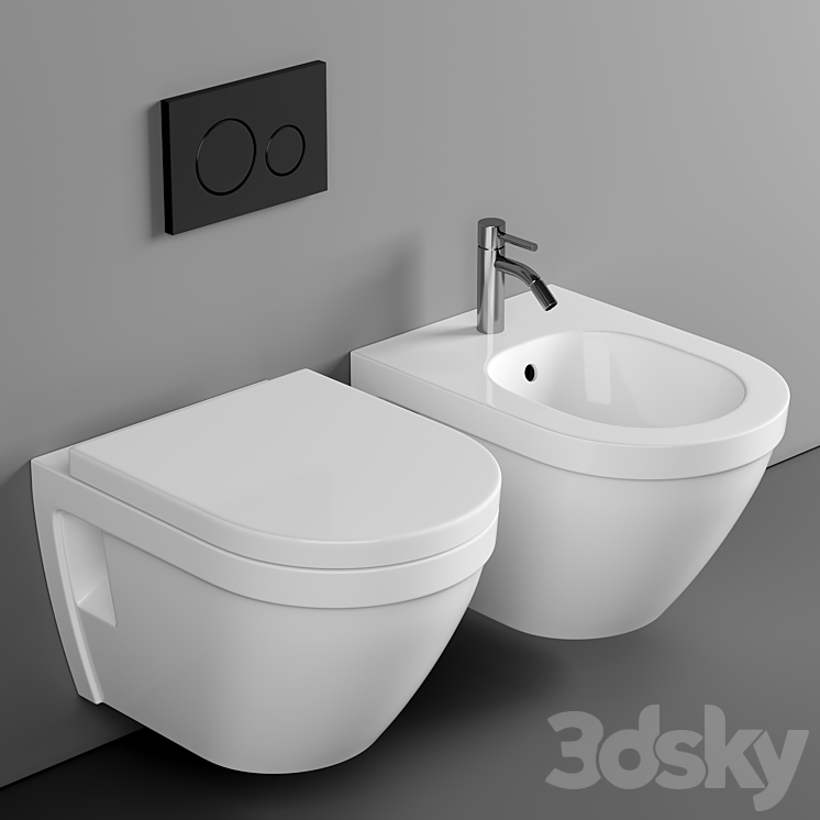 Wall hung toilet bowl VitrA S50 7740B003-0075 rimless 3DS Max Model - thumbnail 1