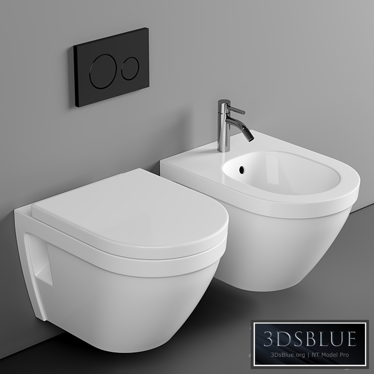 Wall hung toilet bowl VitrA S50 7740B003-0075 rimless 3DS Max - thumbnail 3