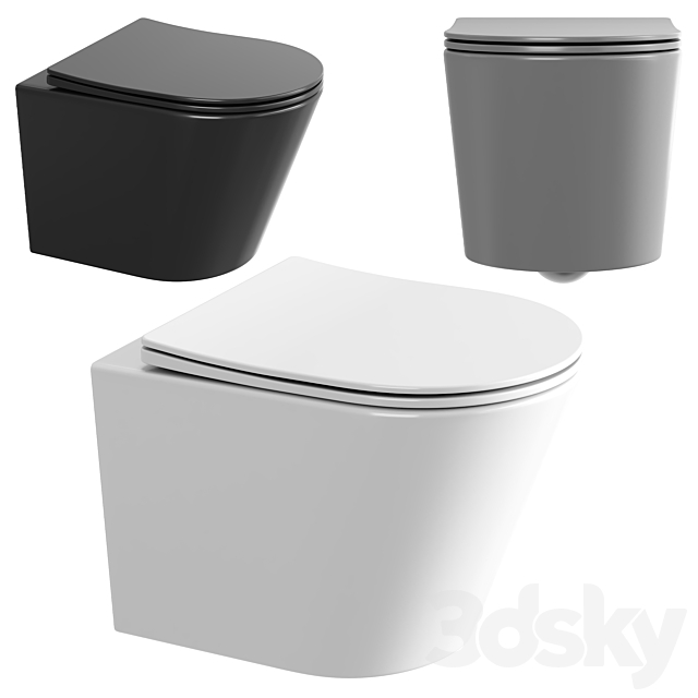 Wall hung toilet Ceramica nova Balearica Rimless 3ds Max - thumbnail 2