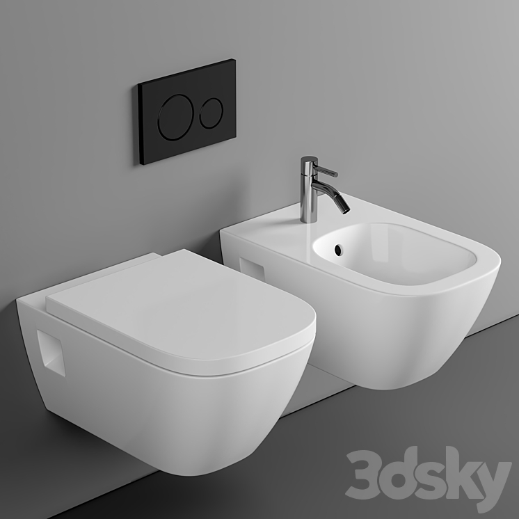 Wall hung toilet Geberit Renova Plan 3DS Max Model - thumbnail 1