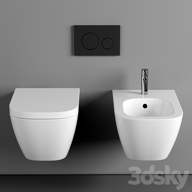 Wall hung toilet Geberit Renova Plan 3DS Max Model - thumbnail 2