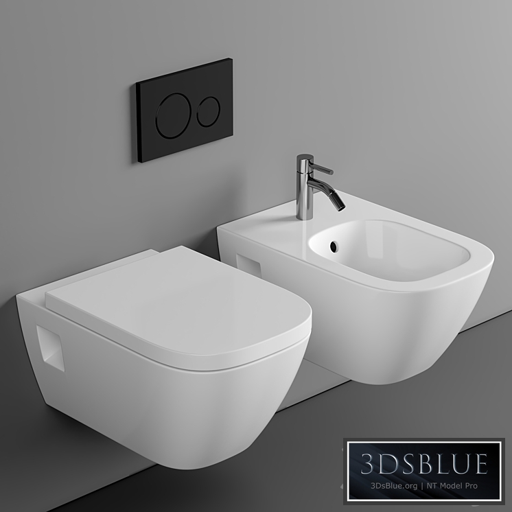 Wall hung toilet Geberit Renova Plan 3DS Max - thumbnail 3