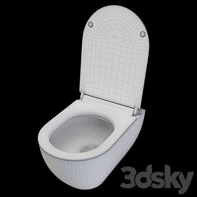 Wall hung toilet GSI Pura (8815-11) 3DS Max Model - thumbnail 3