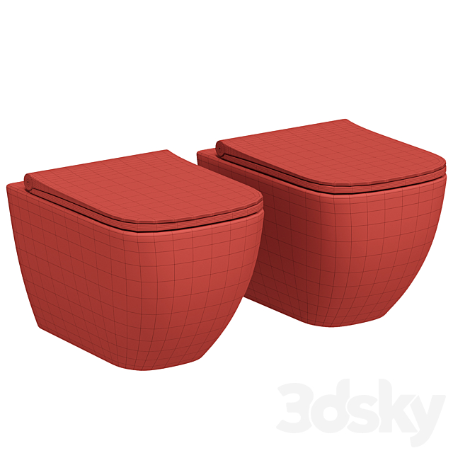 Wall hung toilet VitrA Shif 3ds Max - thumbnail 2