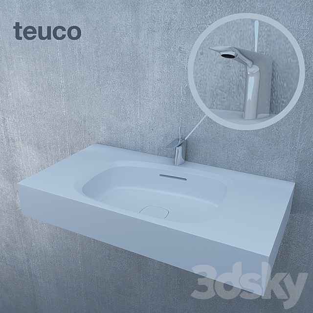 WC bidet and washbasin Teuco Outline 3ds Max - thumbnail 3