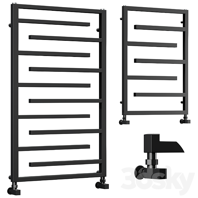 Arezzo Anthracite 1380 x 600mm Designer Towel Rail 3ds Max - thumbnail 1