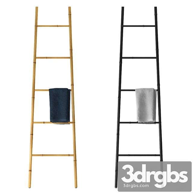 Bamboo ladder towel rail - thumbnail 1