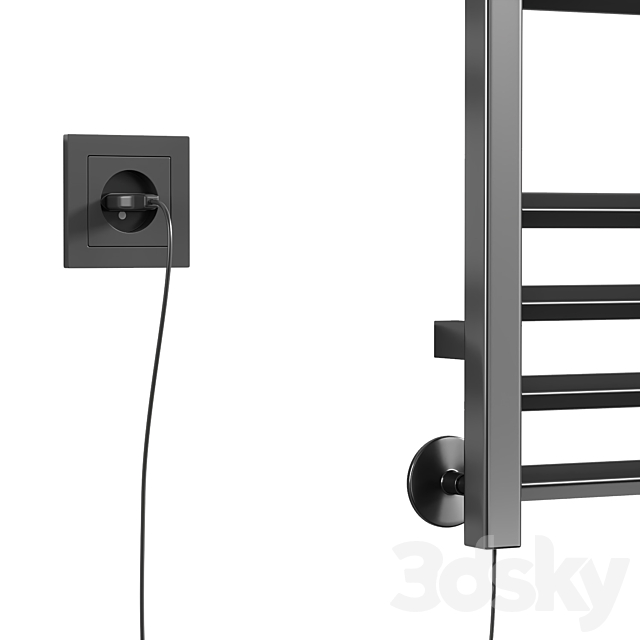 Electric heated towel rail Altasan ArgoProf 3ds Max - thumbnail 3