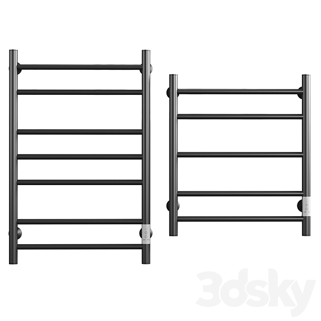 Electric heated towel rail EWRIKA Safo AS3 80×50 black 3ds Max - thumbnail 2