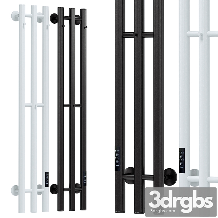 Electric Heated Towel Rail Margroid Inaro 120×12 R With Hooks Matte Black 3dsmax Download - thumbnail 1