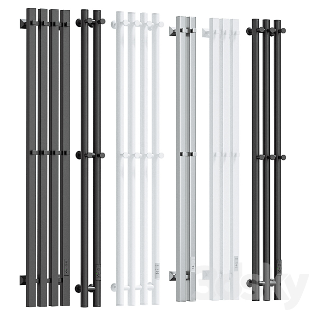 Electric heated towel rail set Margroid Inaro 3ds Max - thumbnail 2