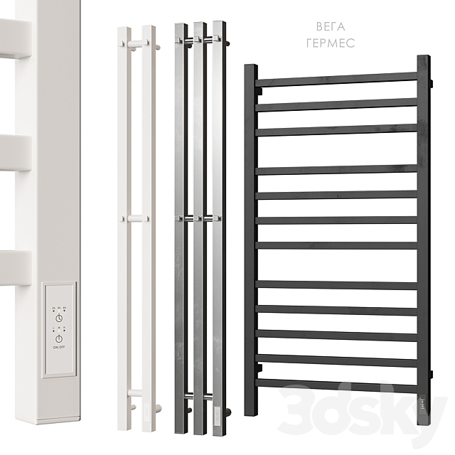 Heated towel rail Point Hermes Vega 3ds Max - thumbnail 1