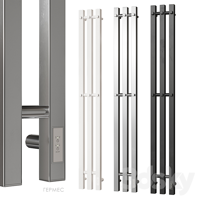 Heated towel rail Point Hermes Vega 3ds Max - thumbnail 2