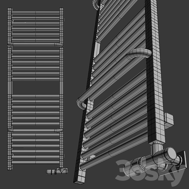 heated towel rail Terma Lima One 3ds Max - thumbnail 2