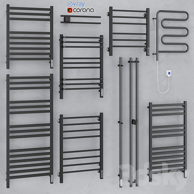 Towel dryers Terminus 7 3ds Max - thumbnail 1