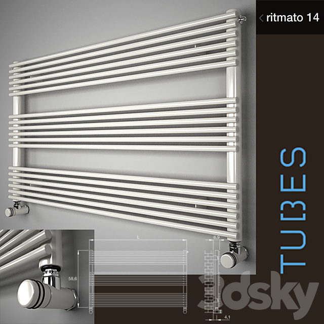 Towel Tubes Ritmato 14 3DS Max Model - thumbnail 1