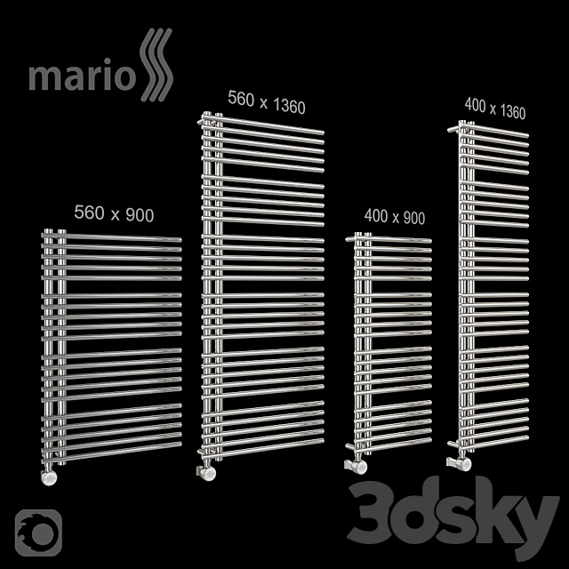 Towel warmers Mario Premium Marseille. 3ds Max - thumbnail 1