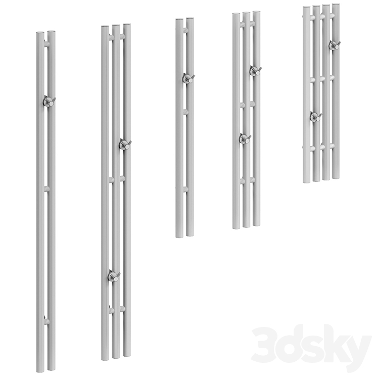 Vertical narrow heated towel rails. 5 items 3DS Max Model - thumbnail 2